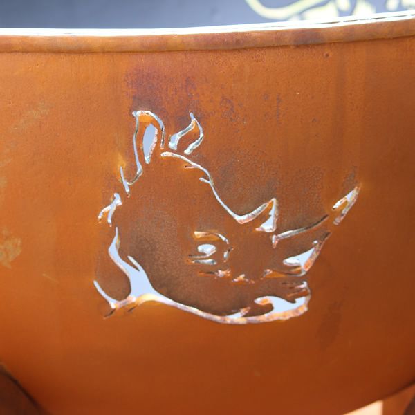 Africa's Big Five Wood Burning Fire Pit