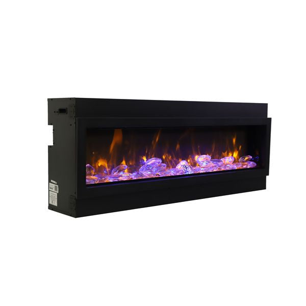 Amantii Deep 50" Electric Fireplace - Black Steel Surround