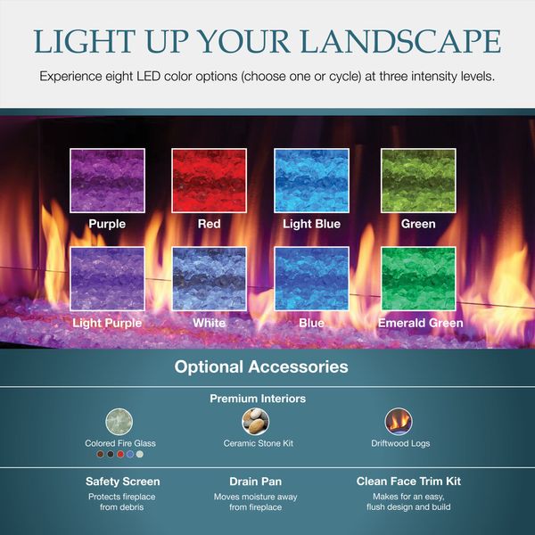 Outdoor Lifestyles Lanai Outdoor Linear Gas Fireplace - 60"