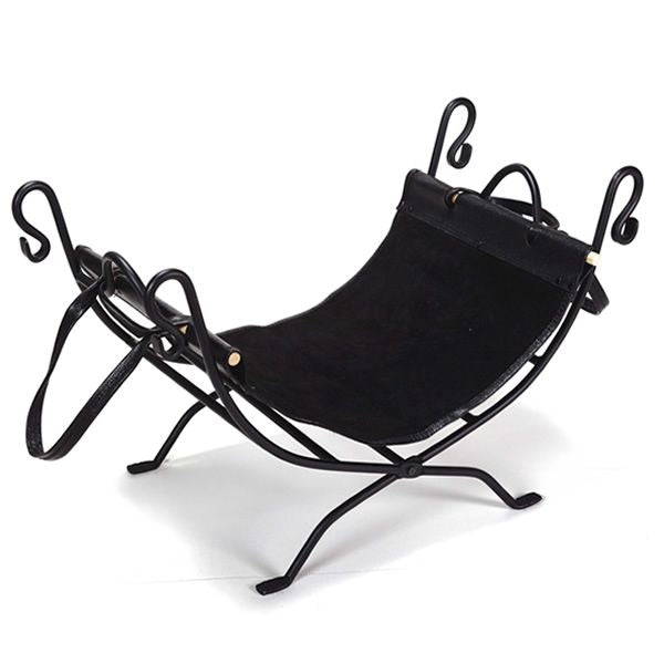 Wrought Iron Indoor Firewood Rack with Carrier