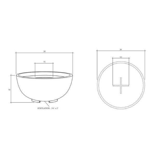 Prism Hardscapes Moderno I Gas Fire Bowl