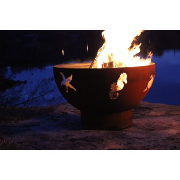Sea Creatures Wood Burning Fire Pit