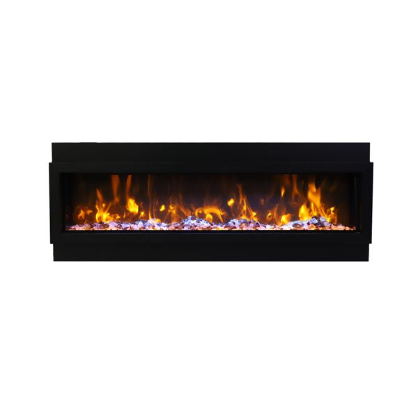 Amantii Deep 50" Electric Fireplace - Black Steel Surround