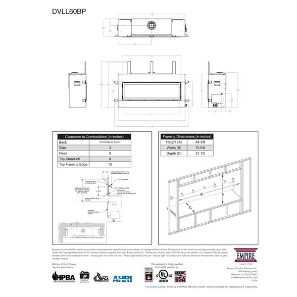 Empire Boulevard Linear Direct Vent Gas Fireplace - 60"