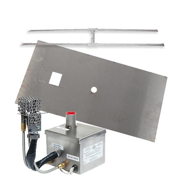Weather Resistant AWEIS Linear Flat Fire Pit H Burner System - 36" x 12"